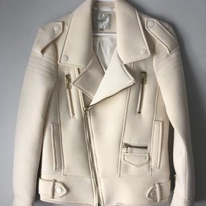 Selected Femme cream moto jacket, size 34 or small